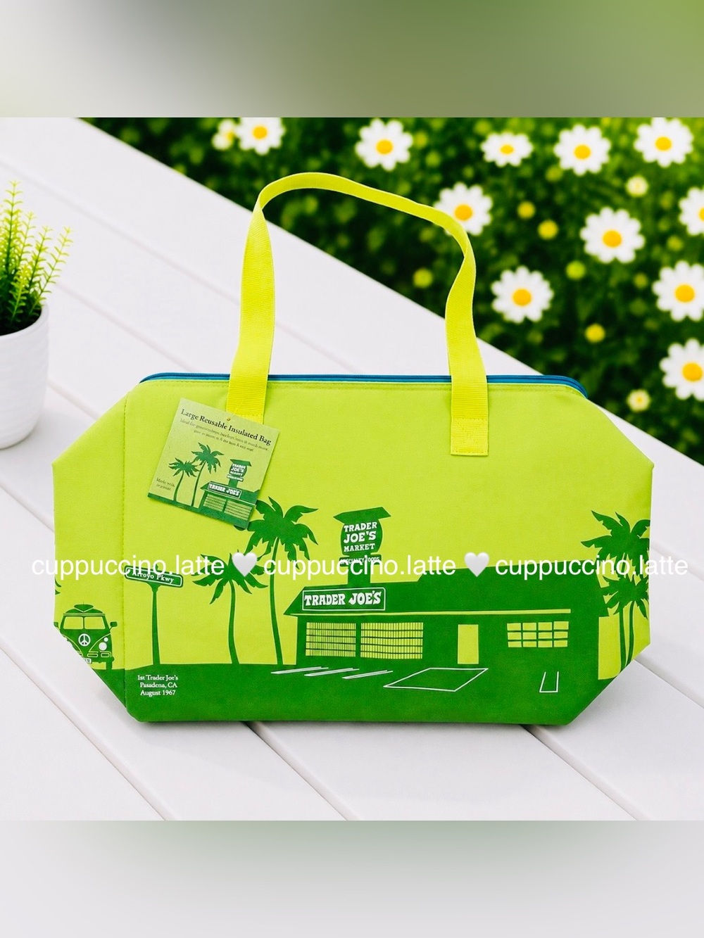 🍋‍🟩NWT🍋Trader Joe’s 2026 Summer Large Lime Green Reusable Cooler Tote Bag